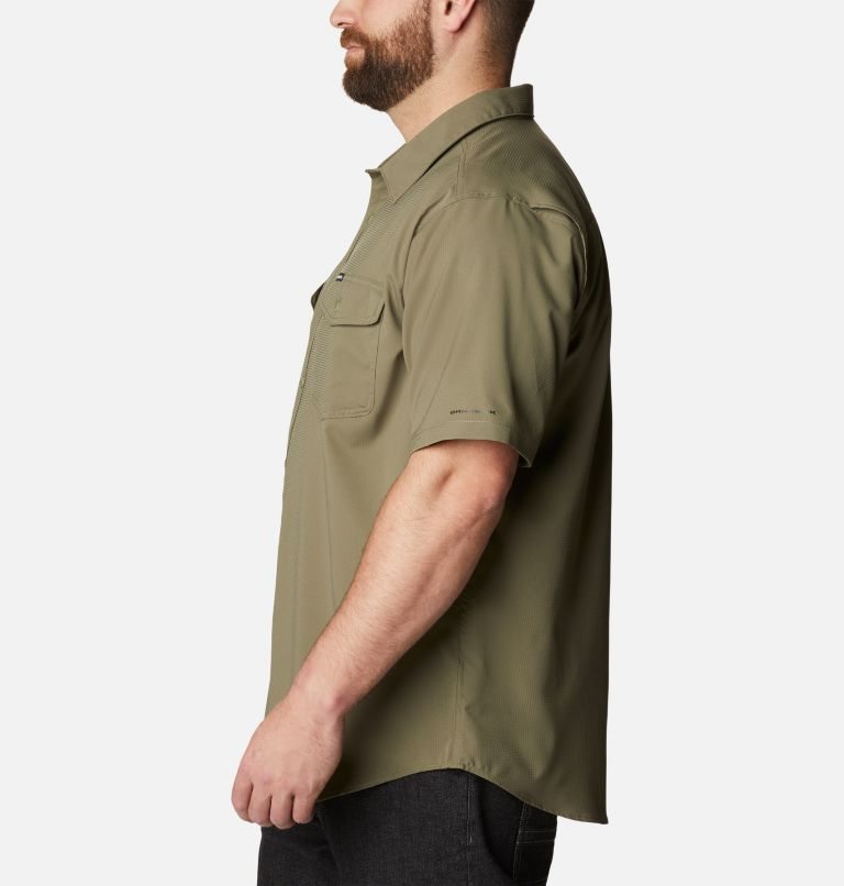 Men's Columbia Utilizer II Solid Short Sleeve Shirts Olive | Plus Size CA-MC04L